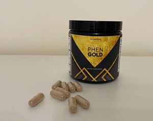 phengold capsules on the table